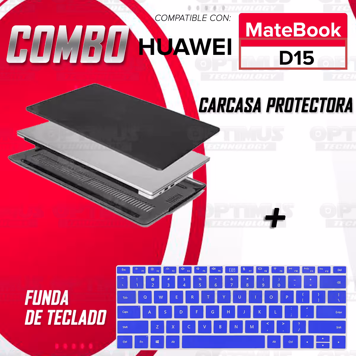 Kit Carcasa Protector Y Funda Suave Protectora de Teclado Para Huawei Matebook D15