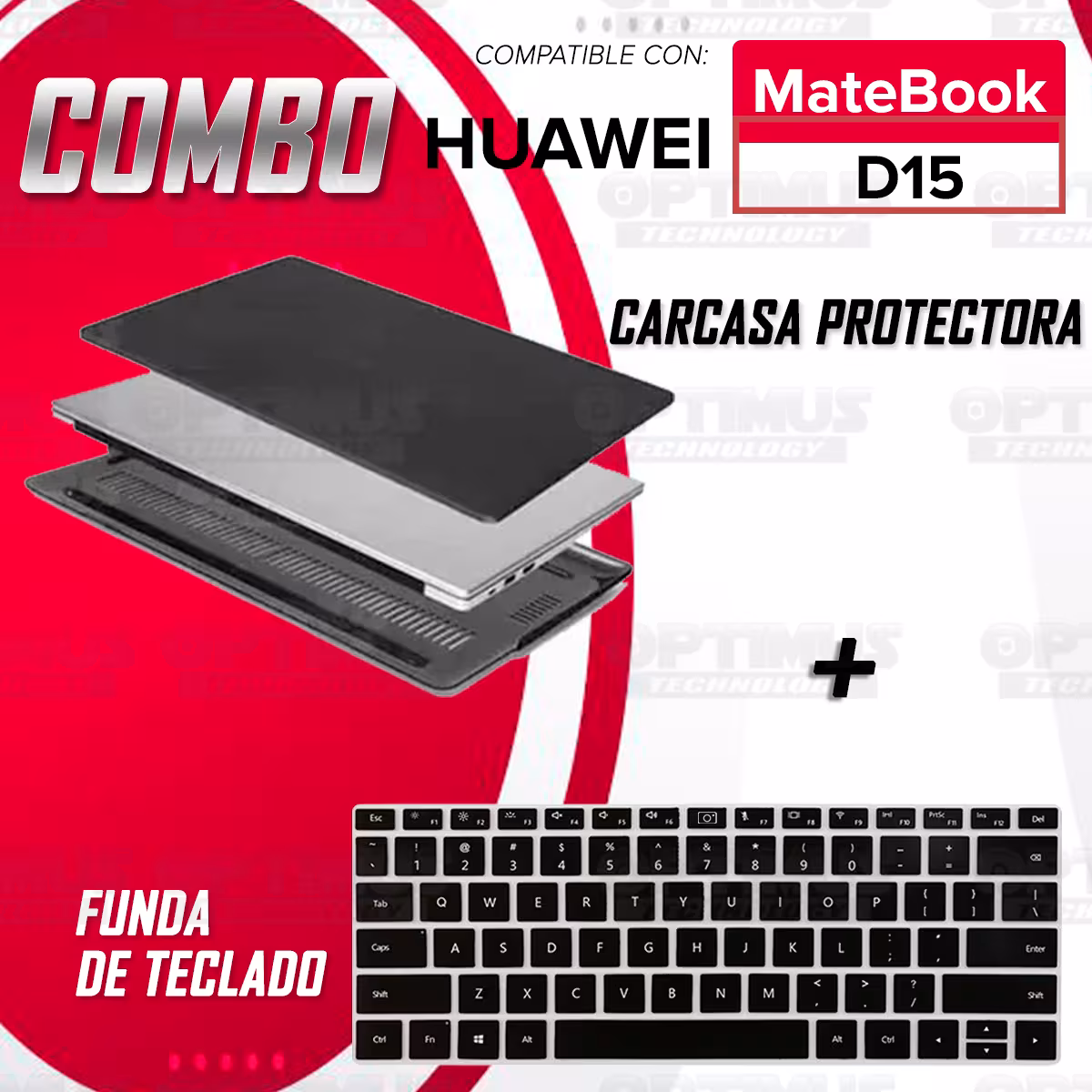 Kit Carcasa Protector Y Funda Suave Protectora de Teclado Para Huawei Matebook D15
