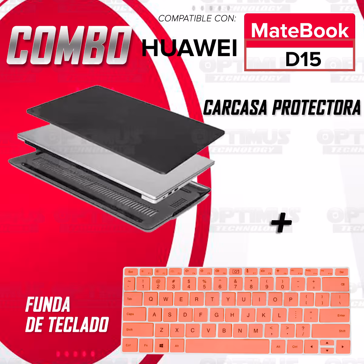 Kit Carcasa Protector Y Funda Suave Protectora de Teclado Para Huawei Matebook D15