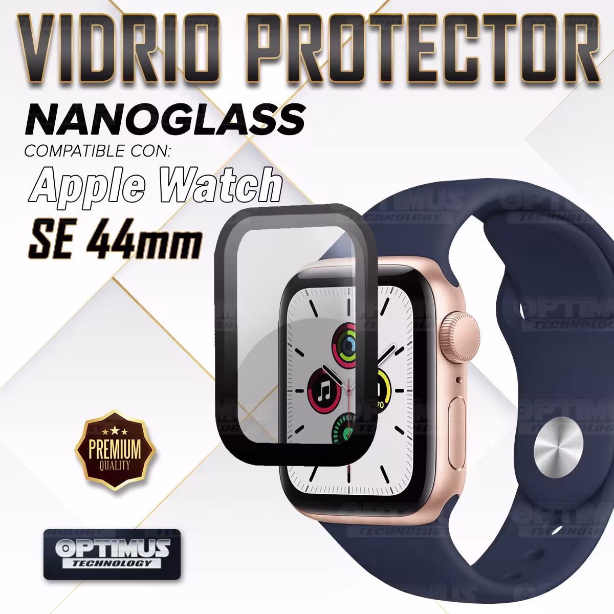 Vidrio Templado Cerámico Nanoglass Para Reloj Smartwatch Apple Watch Serie 8 SE 44mm