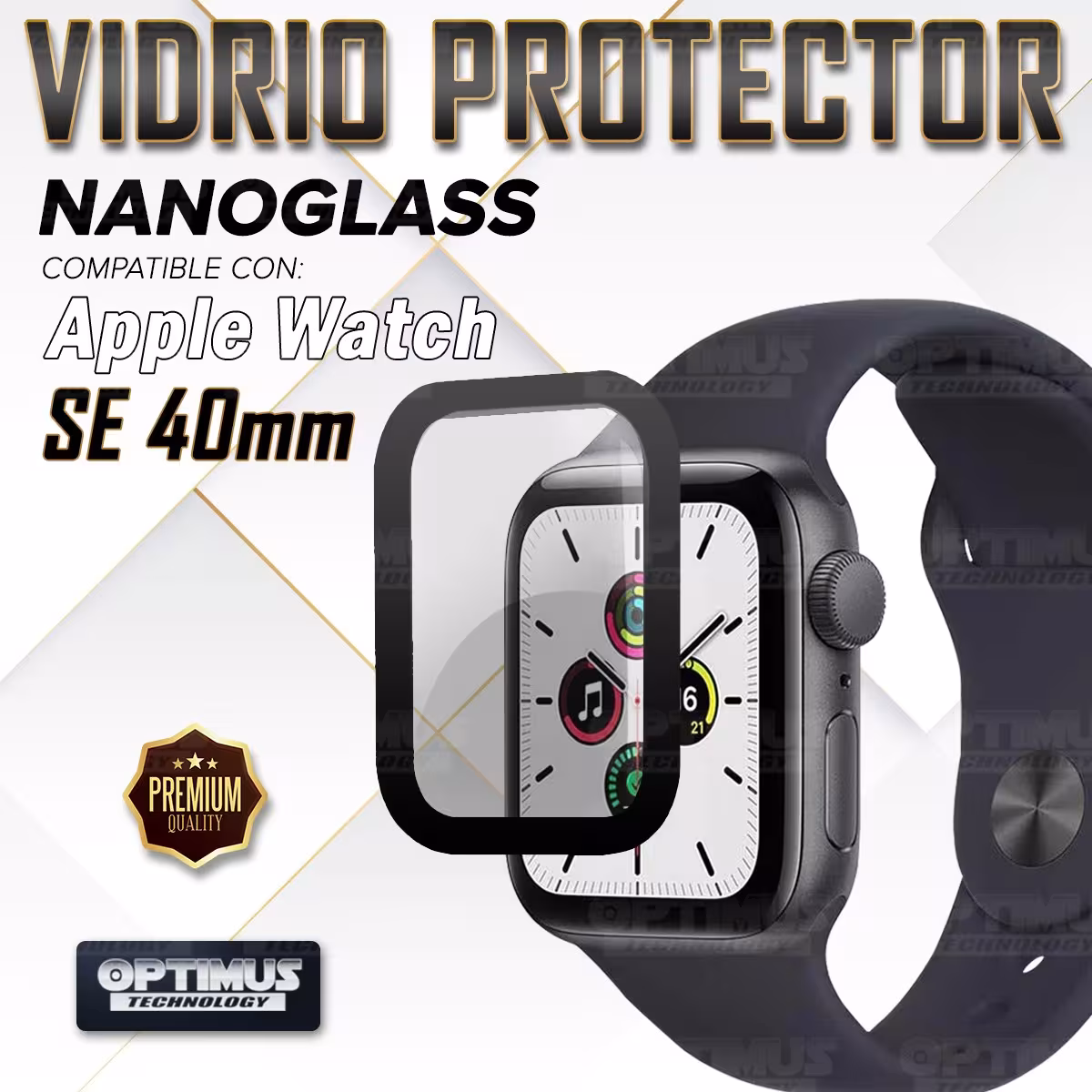 Vidrio Templado Nanoglass Para Reloj Smartwatch Apple Watch Serie 8 SE 40mm