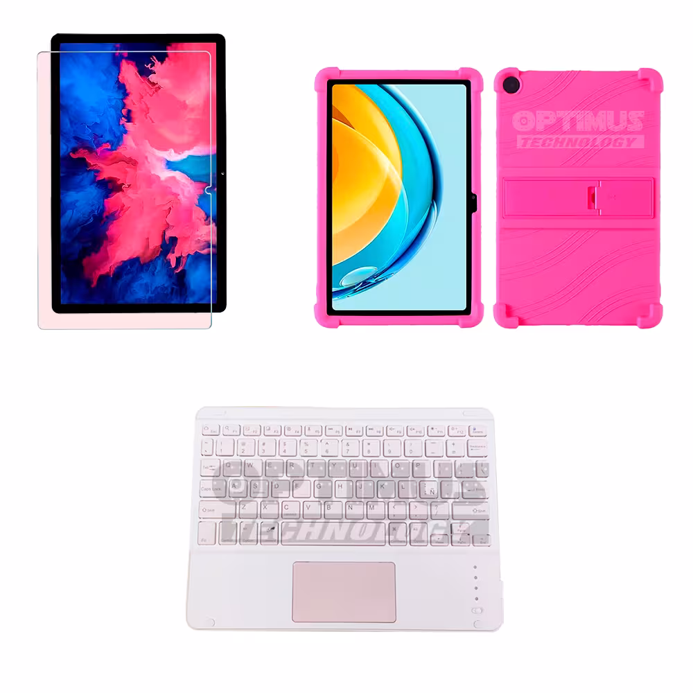 Kit Vidrio templado + Case Protector + Teclado con Mouse Touchpad Bluetooth Tablet Lenovo M10 Plus 3era Gen 10.6 2022 TB-125FU