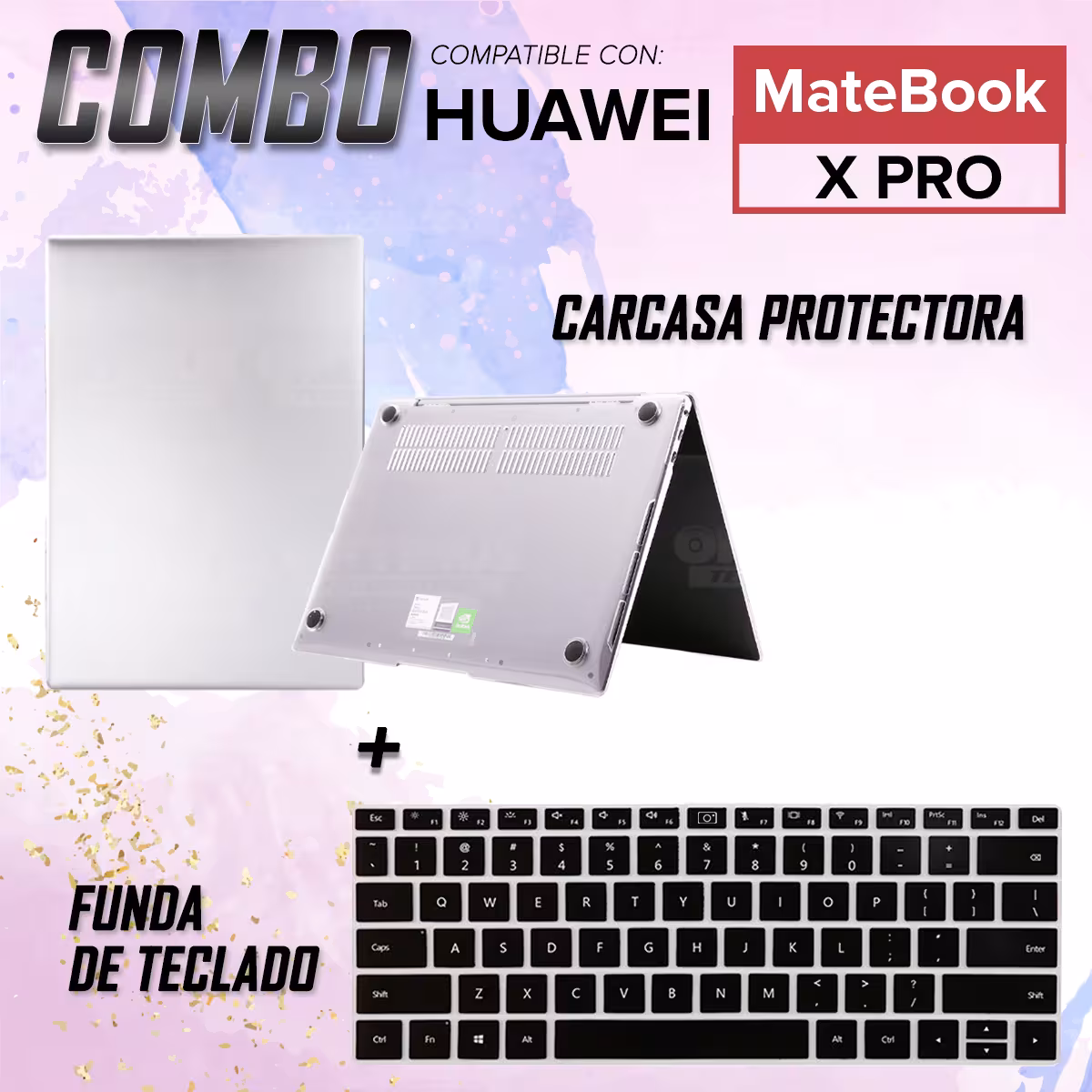 Kit Carcasa Protector Y Funda Suave Protectora de Teclado Para Huawei Matebook X Pro