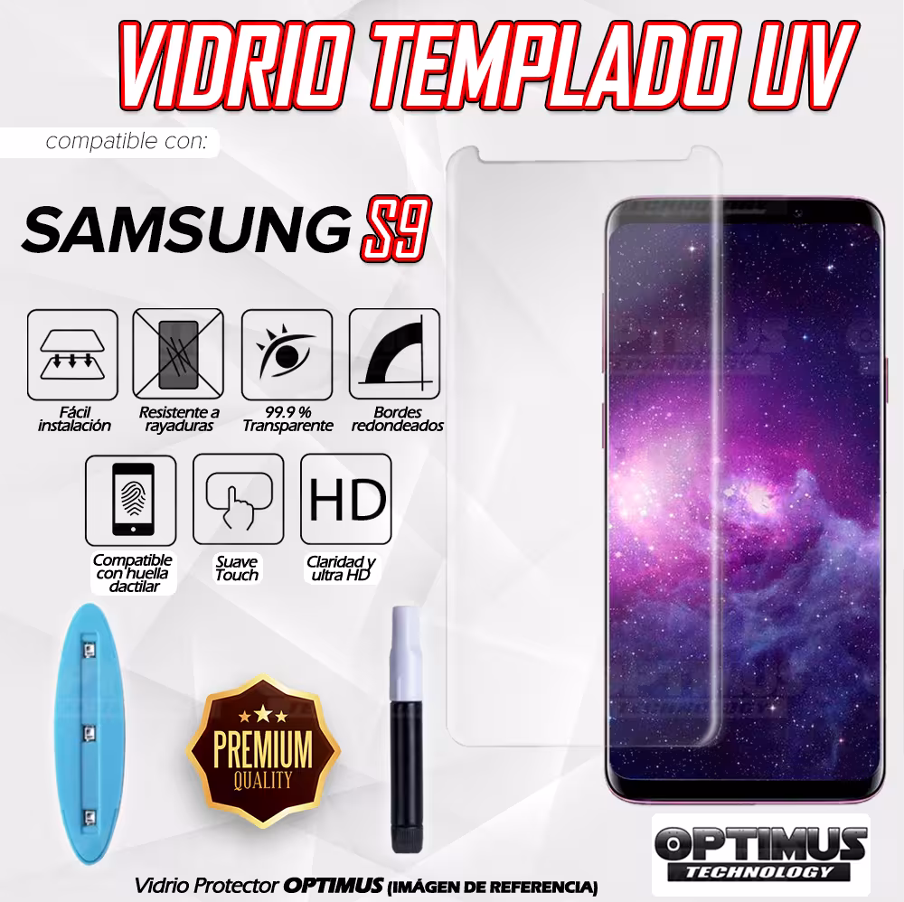 Vidrio UV Protector Templado Compatible Con Huella Samsung para Samsung Galaxy S9