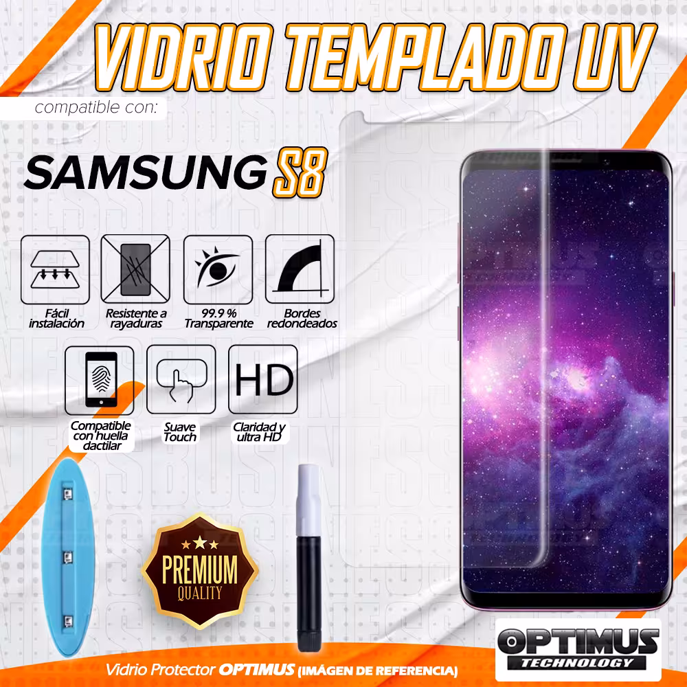 Vidrio UV Protector Templado Compatible Con Huella Samsung para Samsung Galaxy S8