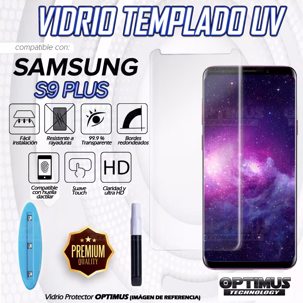 Vidrio UV Protector Templado Compatible Con Huella Samsung para Samsung Galaxy S9 Plus