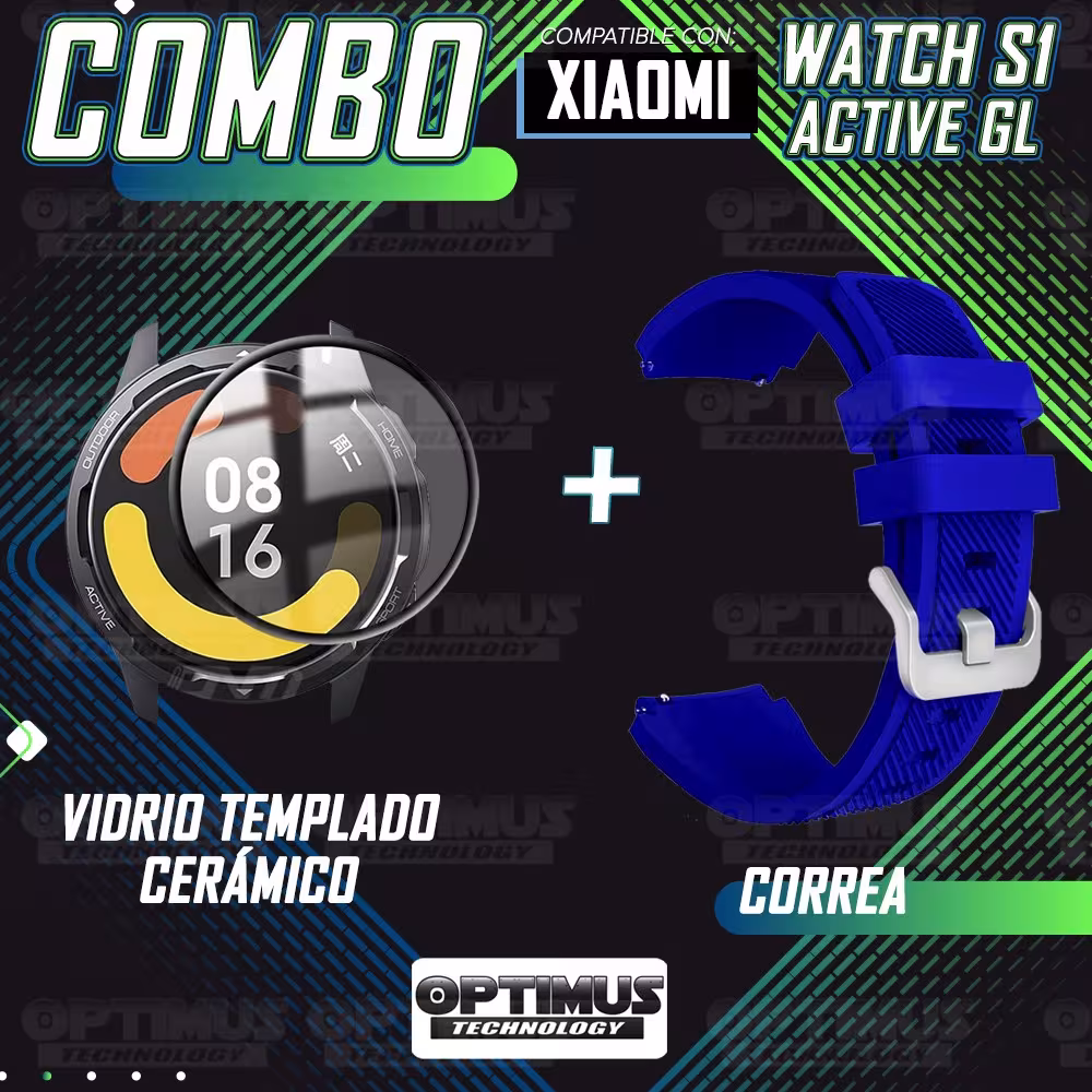 Vidrio Templado Nanoglass Y Pulso Correa Smartwatch Reloj Inteligente Xiaomi Watch S1 Active GL