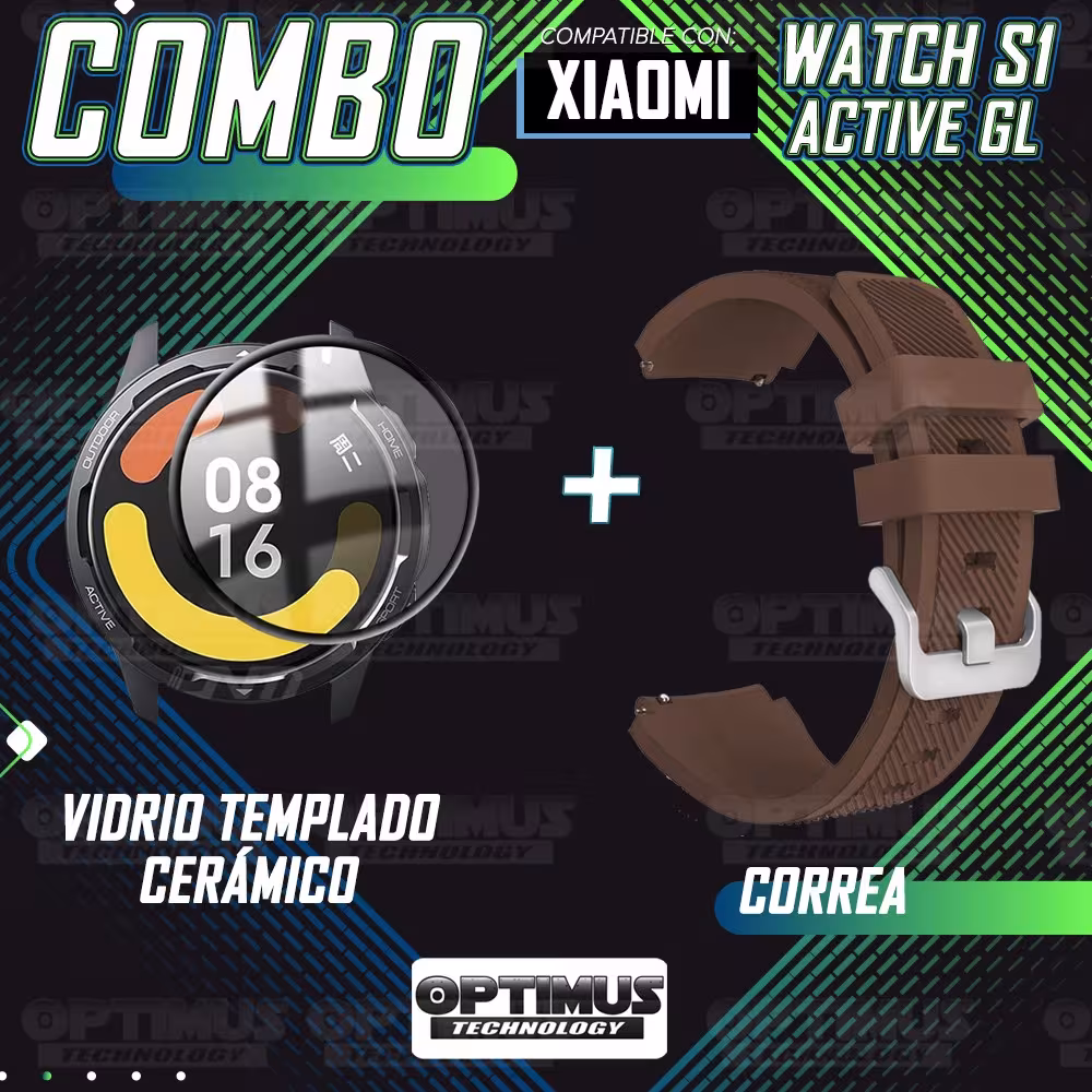 Vidrio Templado Nanoglass Y Pulso Correa Smartwatch Reloj Inteligente Xiaomi Watch S1 Active GL