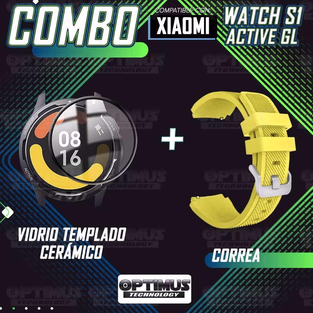 Vidrio Templado Nanoglass Y Pulso Correa Smartwatch Reloj Inteligente Xiaomi Watch S1 Active GL