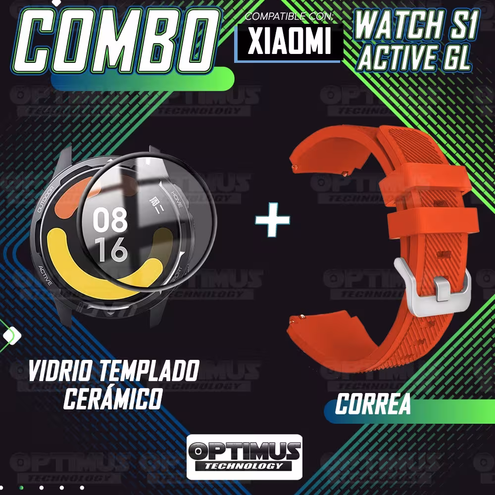 Vidrio Templado Nanoglass Y Pulso Correa Smartwatch Reloj Inteligente Xiaomi Watch S1 Active GL