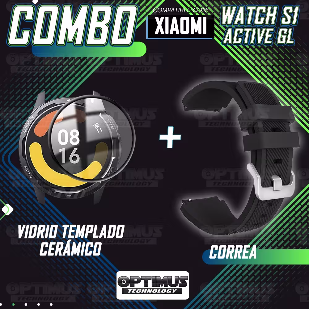Vidrio Templado Nanoglass Y Pulso Correa Smartwatch Reloj Inteligente Xiaomi Watch S1 Active GL