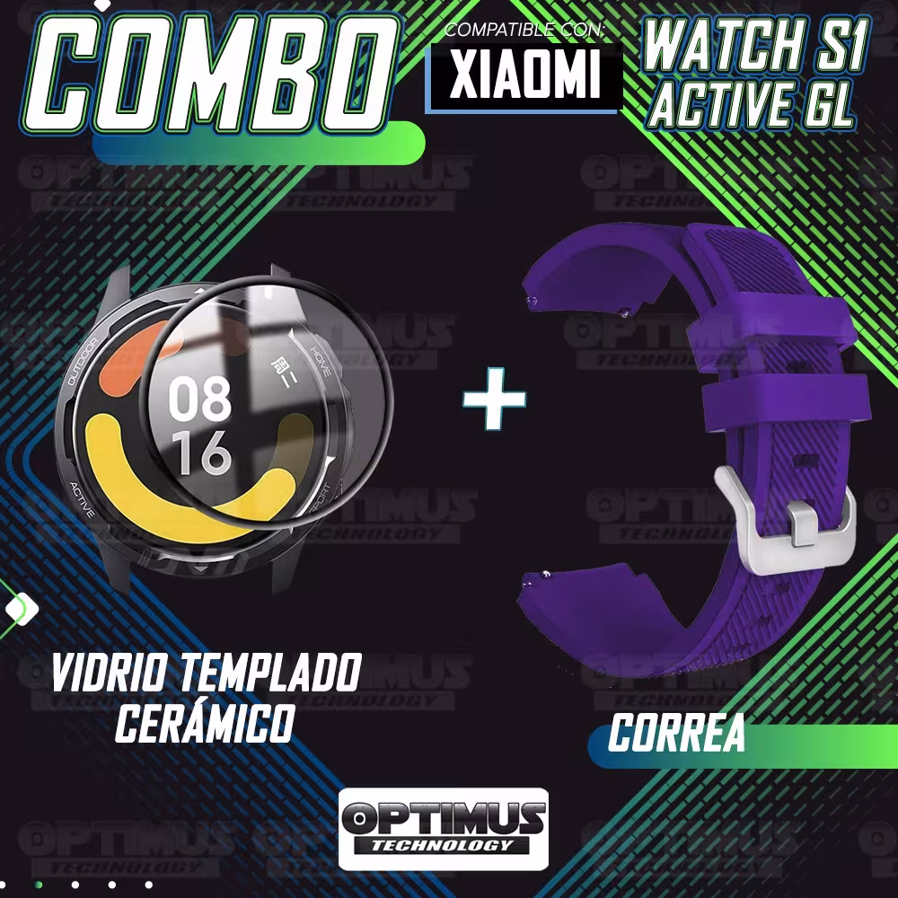 Vidrio Templado Nanoglass Y Pulso Correa Smartwatch Reloj Inteligente Xiaomi Watch S1 Active GL