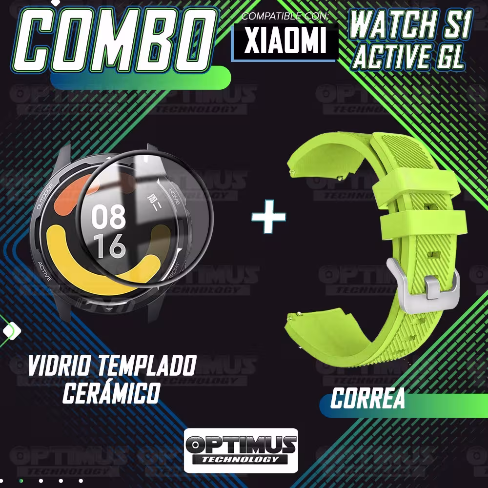 Vidrio Templado Nanoglass Y Pulso Correa Smartwatch Reloj Inteligente Xiaomi Watch S1 Active GL