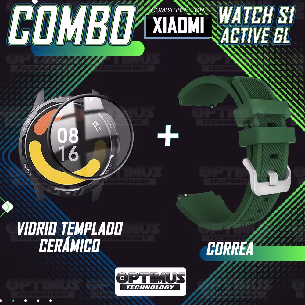 Vidrio Templado Nanoglass Y Pulso Correa Smartwatch Reloj Inteligente Xiaomi Watch S1 Active GL