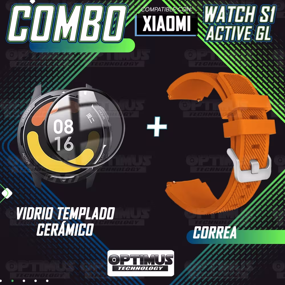 Vidrio Templado Nanoglass Y Pulso Correa Smartwatch Reloj Inteligente Xiaomi Watch S1 Active GL