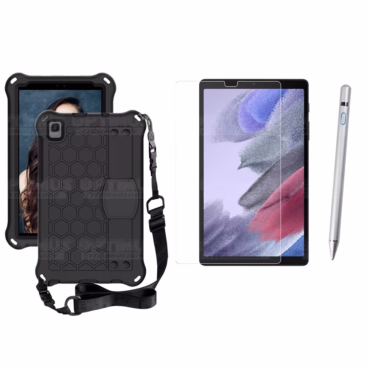 Kit Estuche Protector Correa + Vidrio Templado + Lápiz Digital para Tablet Samsung Galaxy Tab A7 Lite 8.7 2021 T220 - T225