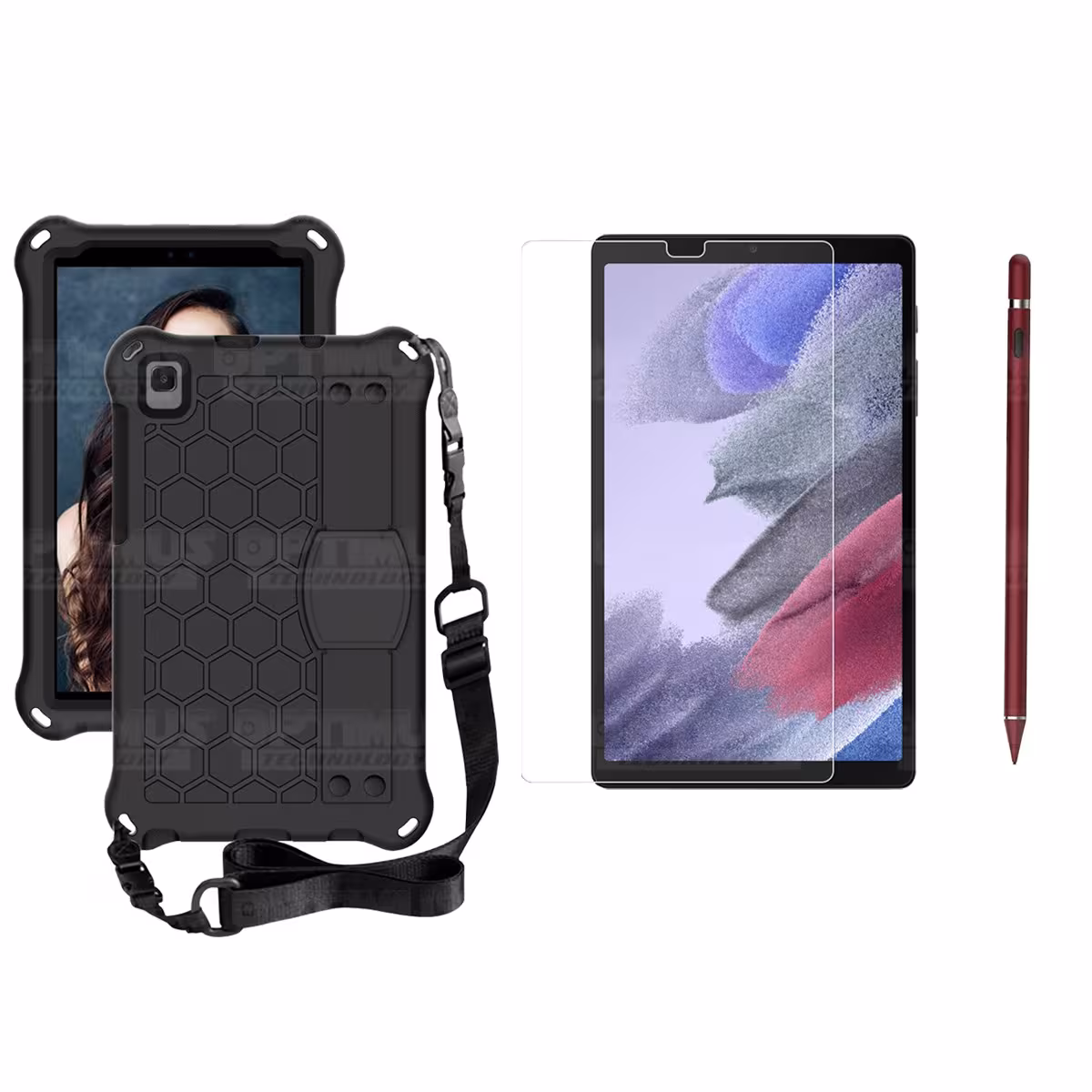 Kit Estuche Protector Correa + Vidrio Templado + Lápiz Digital para Tablet Samsung Galaxy Tab A7 Lite 8.7 2021 T220 - T225