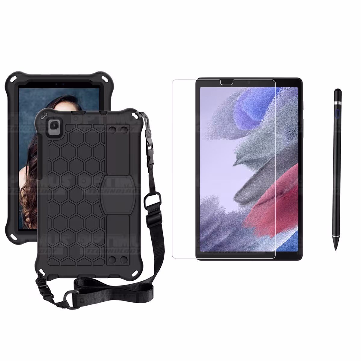 Kit Estuche Protector Correa + Vidrio Templado + Lápiz Digital para Tablet Samsung Galaxy Tab A7 Lite 8.7 2021 T220 - T225