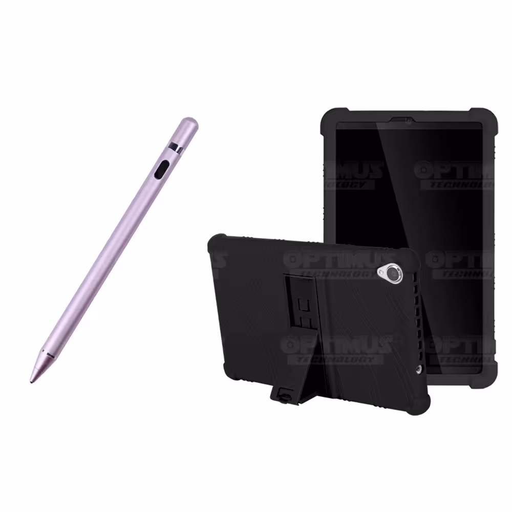 Kit Estuche Protector de goma antigolpes Y Lápiz Óptico Digital Stylus Pen para Tablet Lenovo Tab M8 8505x / x8505f