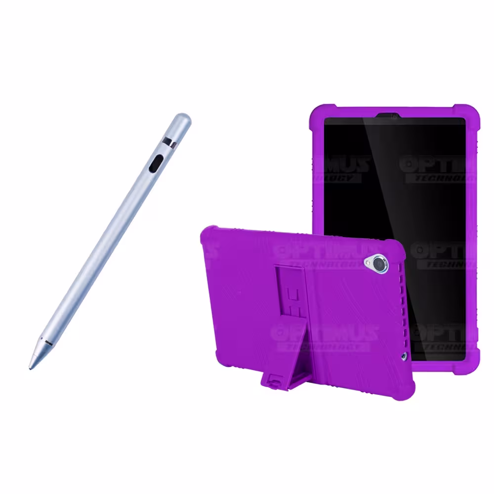 Kit Estuche Protector de goma antigolpes Y Lápiz Óptico Digital Stylus Pen para Tablet Lenovo Tab M8 8505x / x8505f