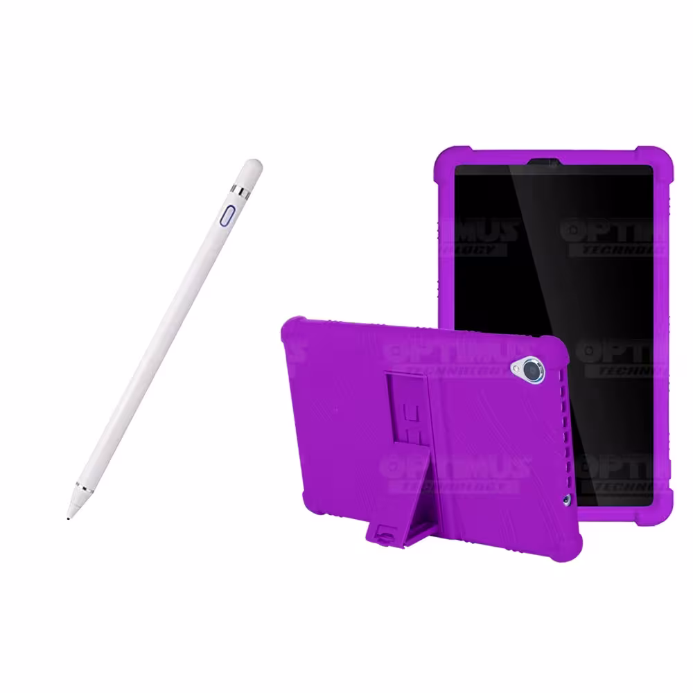 Kit Estuche Protector de goma antigolpes Y Lápiz Óptico Digital Stylus Pen para Tablet Lenovo Tab M8 8505x / x8505f