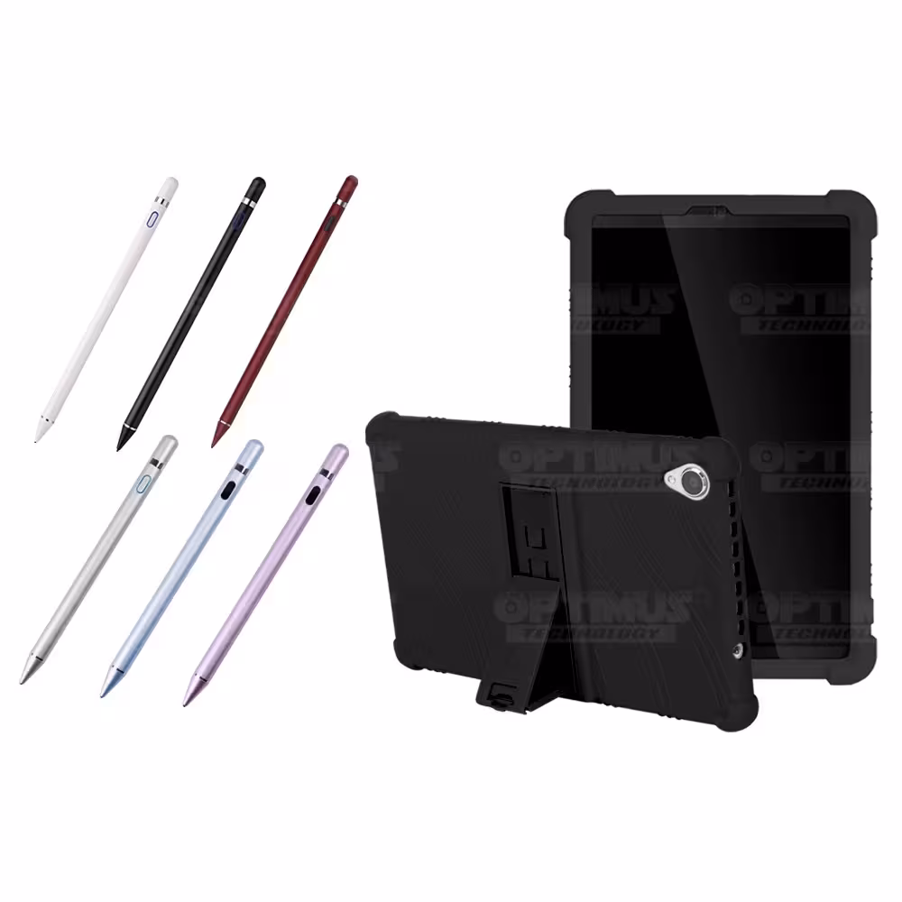 Kit Estuche Protector de goma antigolpes Y Lápiz Óptico Digital Stylus Pen para Tablet Lenovo Tab M8 8505x / x8505f