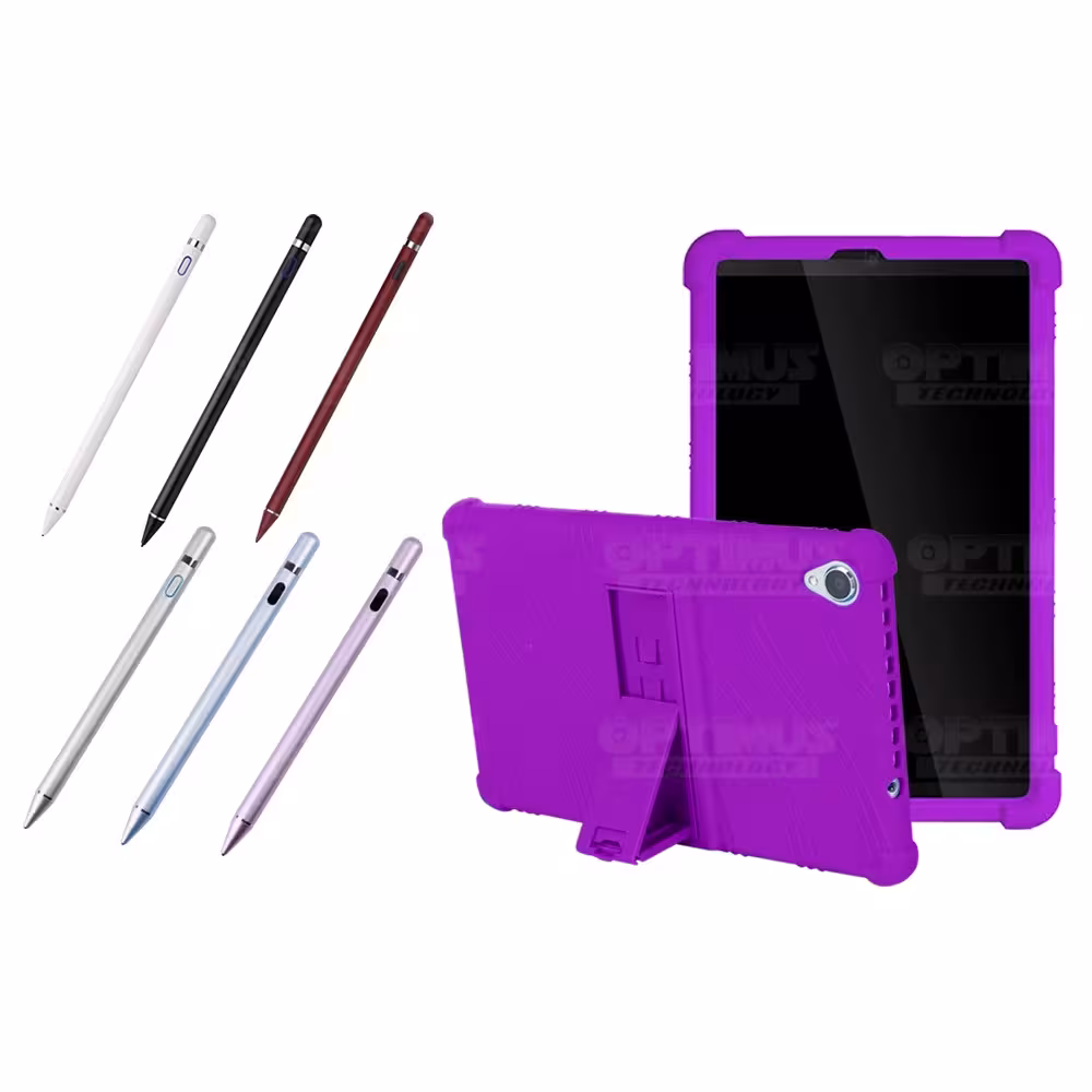 Kit Estuche Protector de goma antigolpes Y Lápiz Óptico Digital Stylus Pen para Tablet Lenovo Tab M8 8505x / x8505f