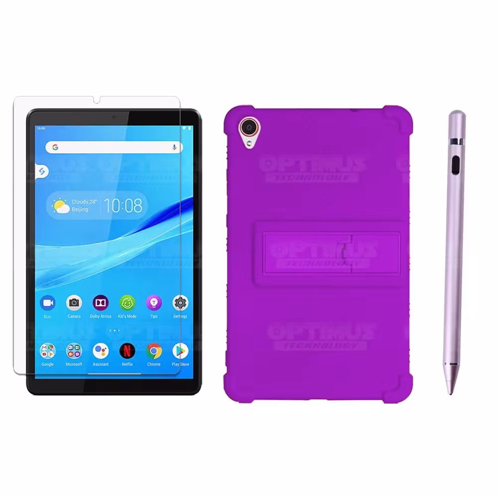 Kit Estuche Protector de goma + Vidrio Templado + Lápiz Digital para Tablet Lenovo Tab M8 8505x / x8505f