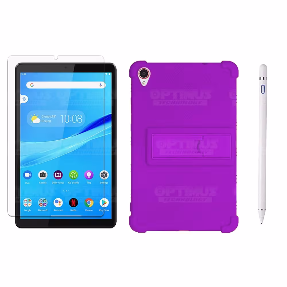 Kit Estuche Protector de goma + Vidrio Templado + Lápiz Digital para Tablet Lenovo Tab M8 8505x / x8505f