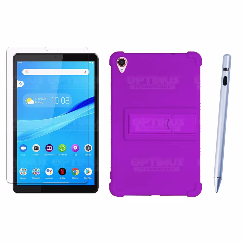 Kit Estuche Protector de goma + Vidrio Templado + Lápiz Digital para Tablet Lenovo Tab M8 8505x / x8505f