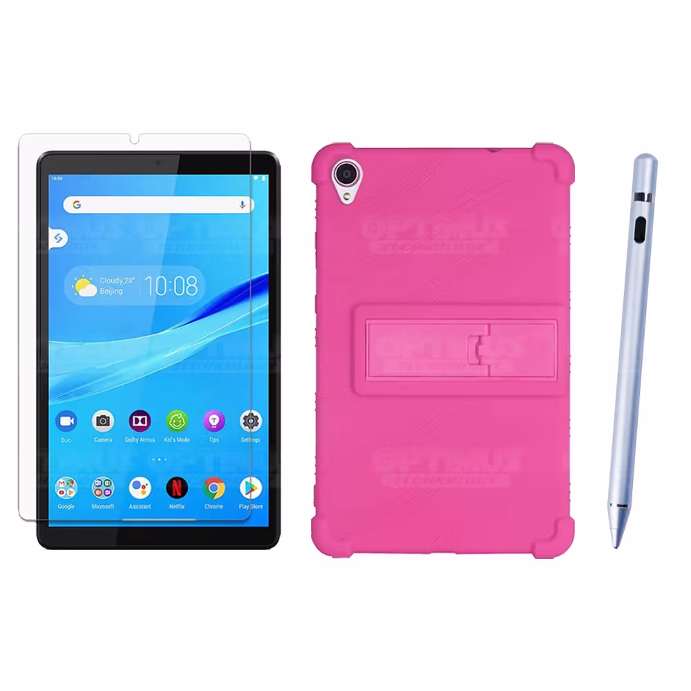 Kit Estuche Protector de goma + Vidrio Templado + Lápiz Digital para Tablet Lenovo Tab M8 8505x / x8505f
