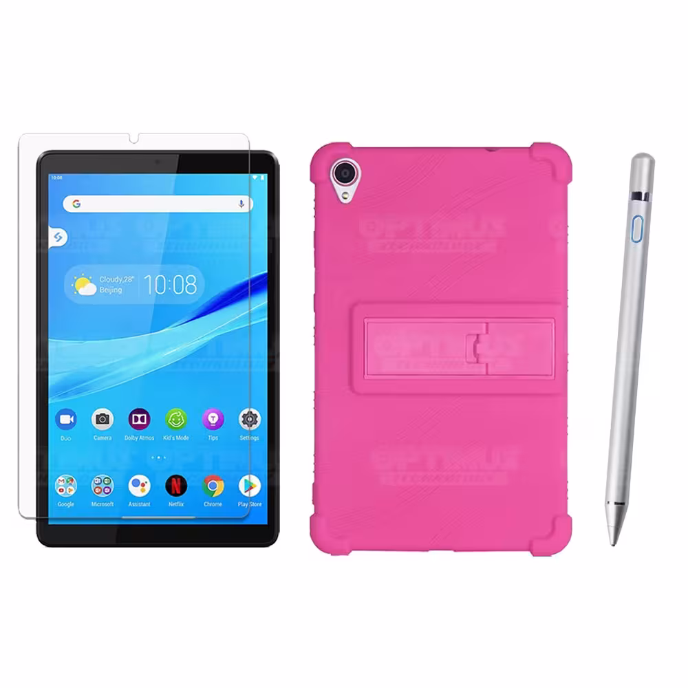 Kit Estuche Protector de goma + Vidrio Templado + Lápiz Digital para Tablet Lenovo Tab M8 8505x / x8505f