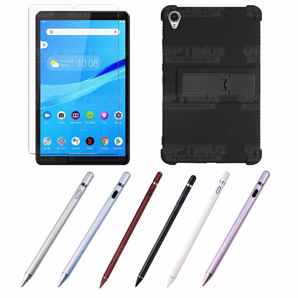 Kit Estuche Protector de goma + Vidrio Templado + Lápiz Digital para Tablet Lenovo Tab M8 8505x / x8505f