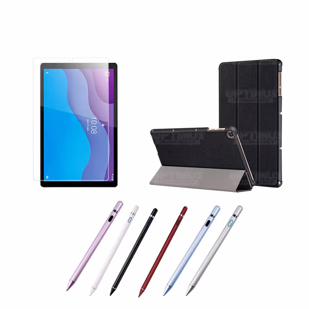 Combo Estuche Case Protector en Felpa+ Vidrio Cristal Templado + Lápiz Digital Para Tablet Lenovo Tab M10 HD TB-X306