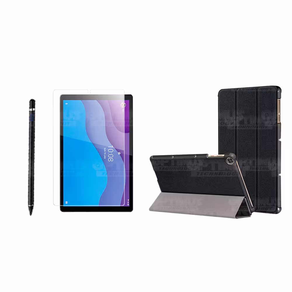 Combo Estuche Case Protector en Felpa+ Vidrio Cristal Templado + Lápiz Digital Para Tablet Lenovo Tab M10 HD TB-X306