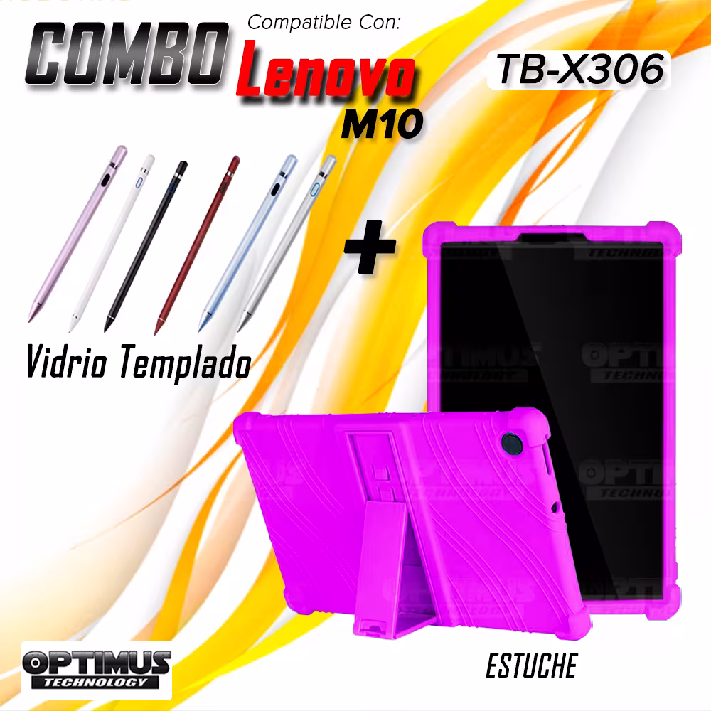 Combo Estuche Protector de goma antigolpes Y Lápiz Óptico Digital Stylus Pen para Tablet Lenovo Tab M10 HD TB-X306