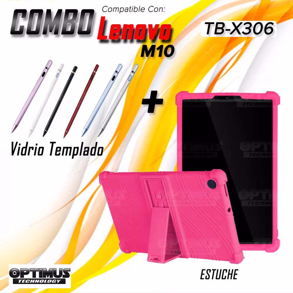 Combo Estuche Protector de goma antigolpes Y Lápiz Óptico Digital Stylus Pen para Tablet Lenovo Tab M10 HD TB-X306