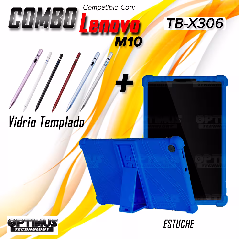 Combo Estuche Protector de goma antigolpes Y Lápiz Óptico Digital Stylus Pen para Tablet Lenovo Tab M10 HD TB-X306