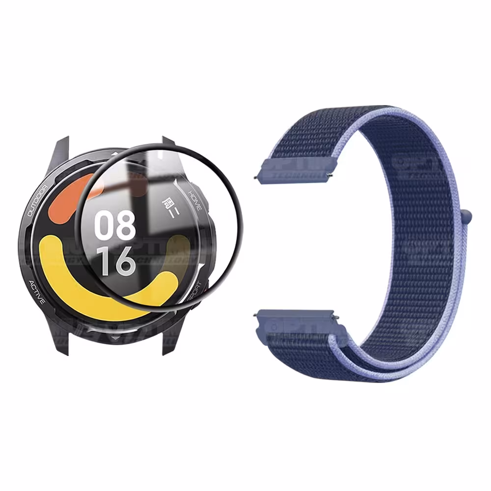 KIT Correa tipo velcro y Vidrio templado cerámico para Reloj Smartwatch Xiaomi Watch S1 Active GL