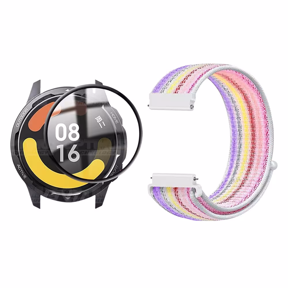 KIT Correa tipo velcro y Vidrio templado cerámico para Reloj Smartwatch Xiaomi Watch S1 Active GL