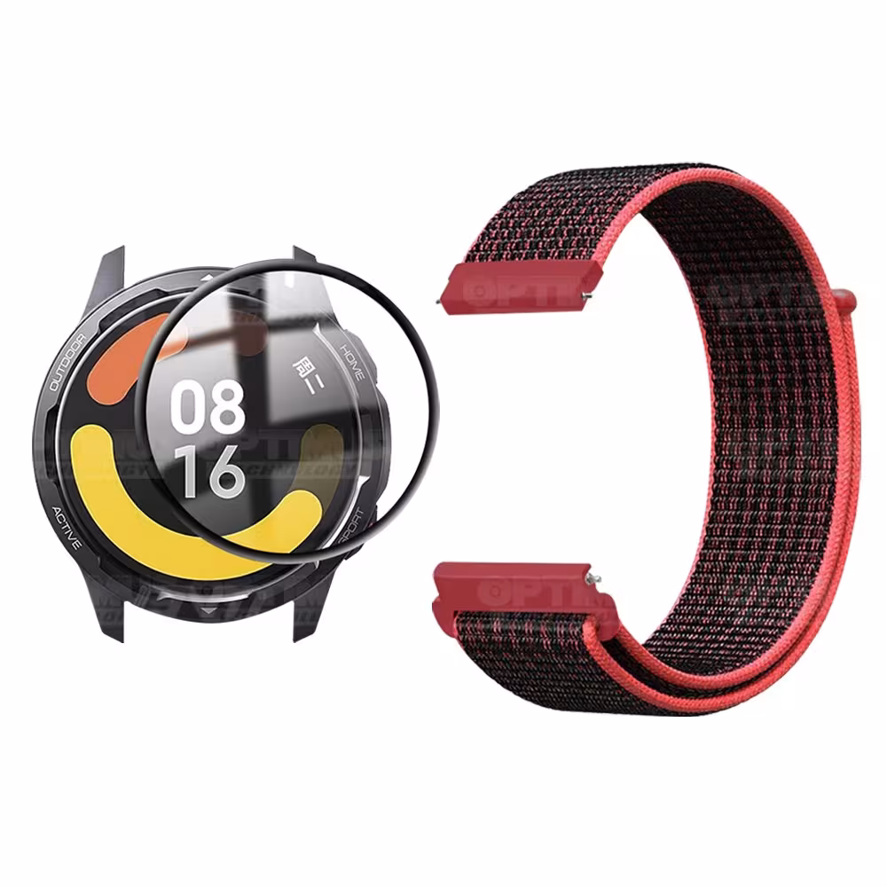 KIT Correa tipo velcro y Vidrio templado cerámico para Reloj Smartwatch Xiaomi Watch S1 Active GL