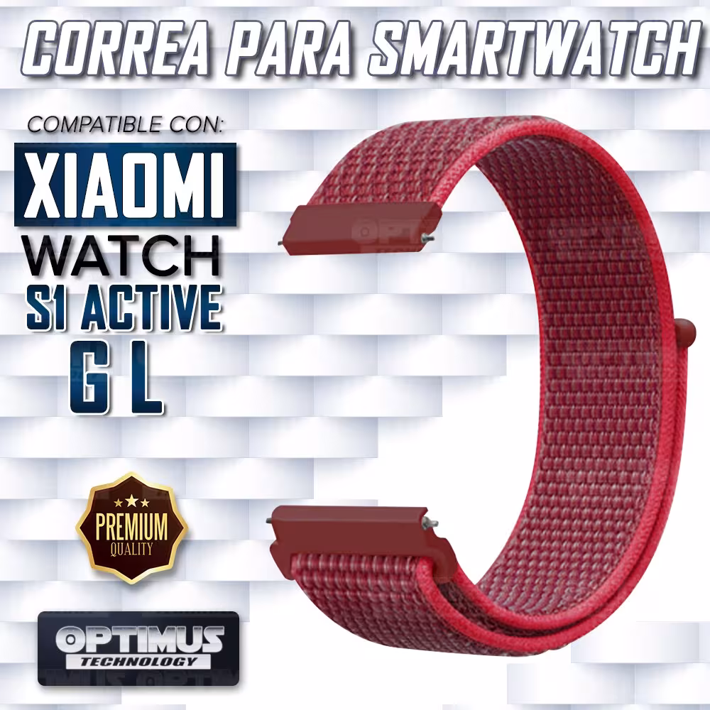 KIT Correa tipo velcro y Vidrio templado cerámico para Reloj Smartwatch Xiaomi Watch S1 Active GL