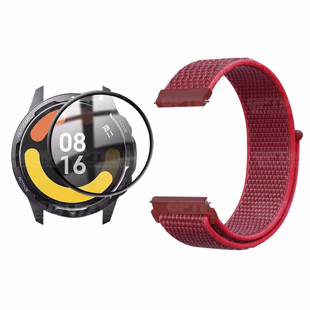 KIT Correa tipo velcro y Vidrio templado cerámico para Reloj Smartwatch Xiaomi Watch S1 Active GL