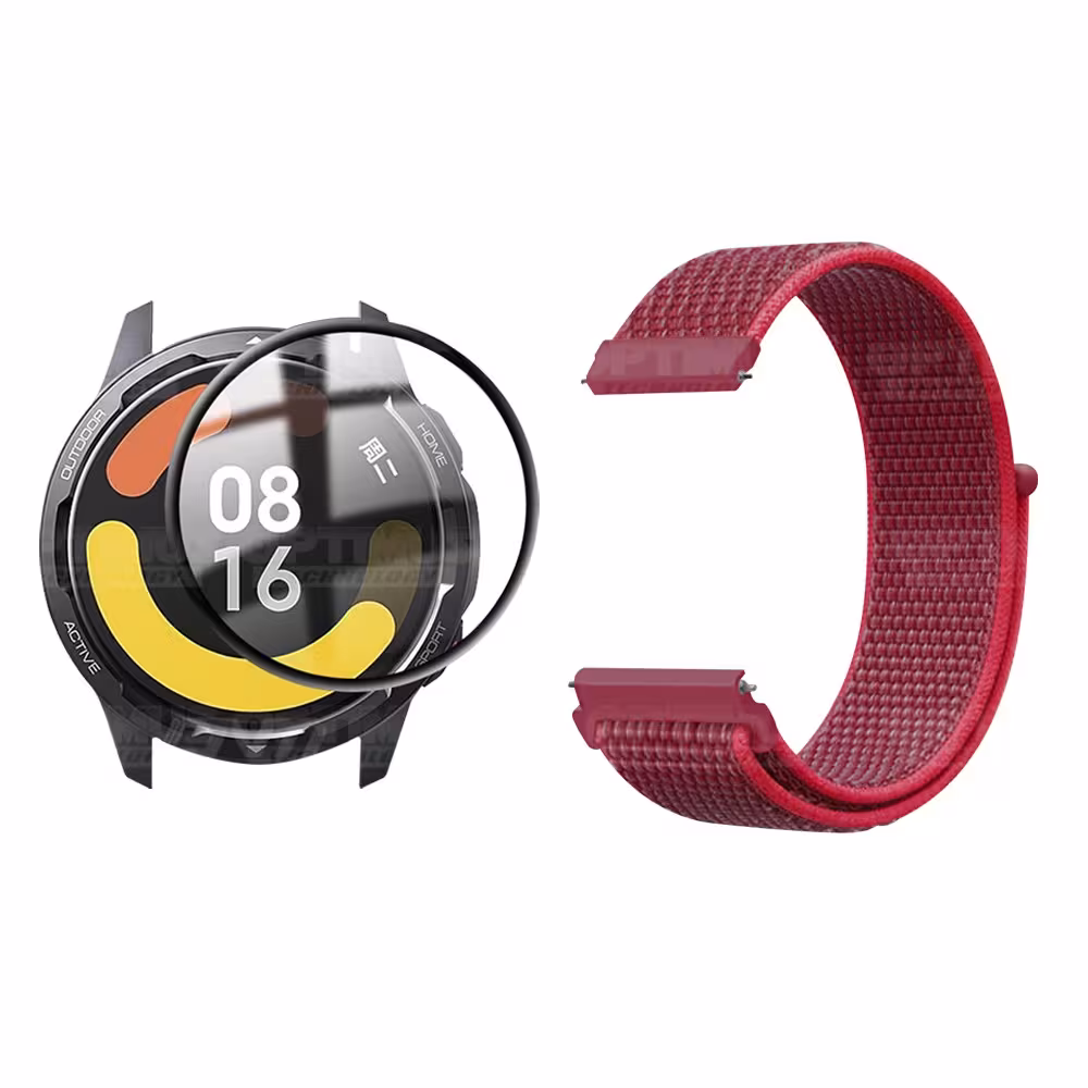 KIT Correa tipo velcro y Vidrio templado cerámico para Reloj Smartwatch Xiaomi Watch S1 Active GL