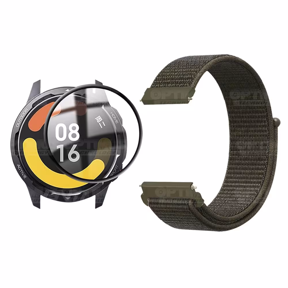 KIT Correa tipo velcro y Vidrio templado cerámico para Reloj Smartwatch Xiaomi Watch S1 Active GL