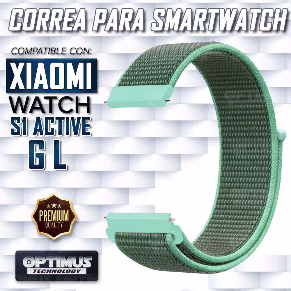 KIT Correa tipo velcro y Vidrio templado cerámico para Reloj Smartwatch Xiaomi Watch S1 Active GL