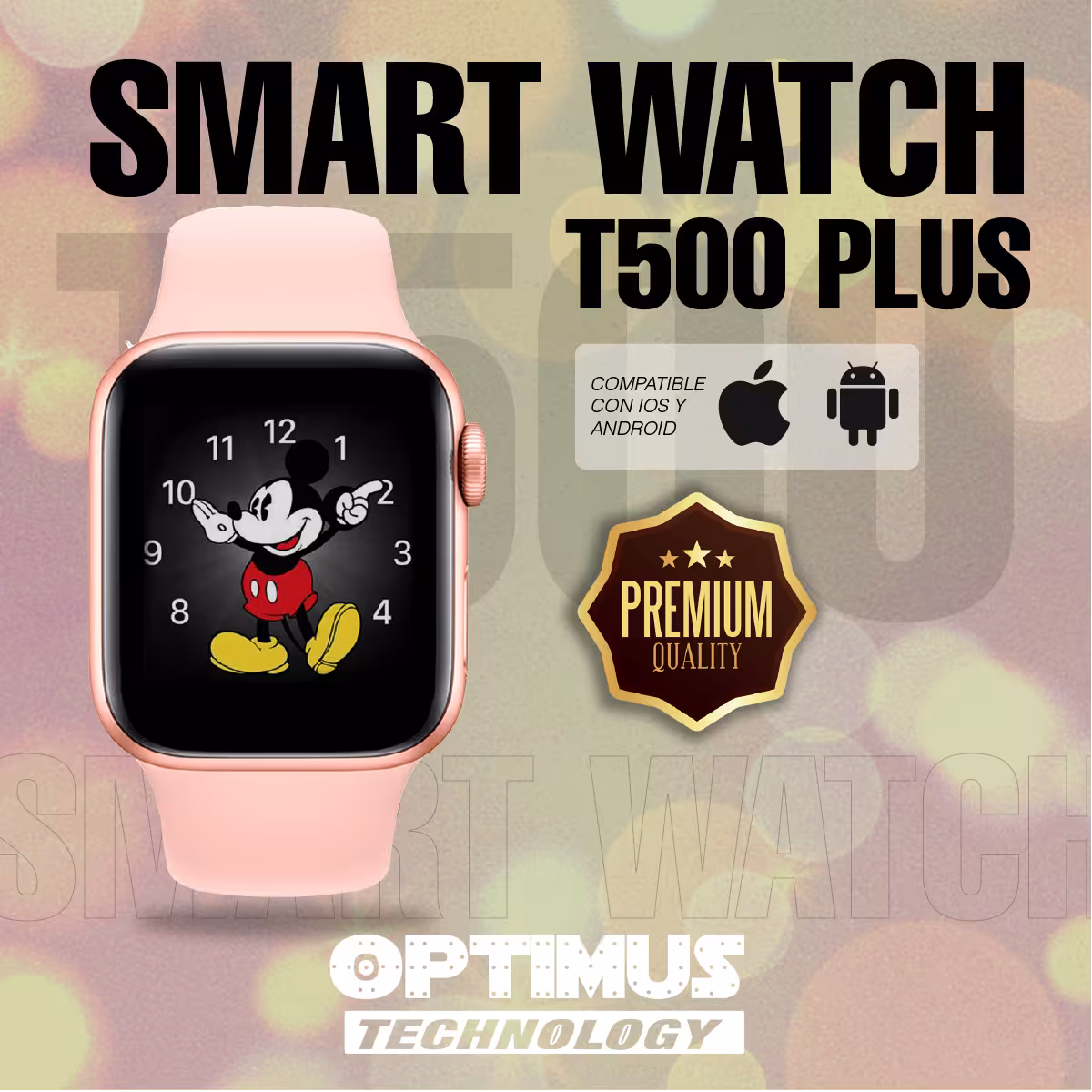 Smartwatch Reloj Inteligente T500 plus Frecuencia Cardíaca Compatible Android IOS