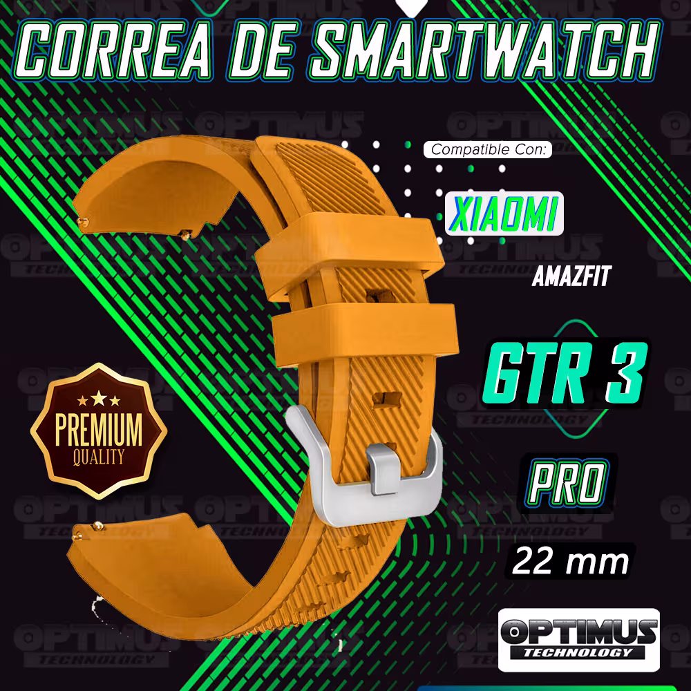 Kit Correa Pulso Manilla de Goma Rayada 22mm para Xiaomi AmazFit GTR 3 PRO Y Vidrio Templado Nano Glass
