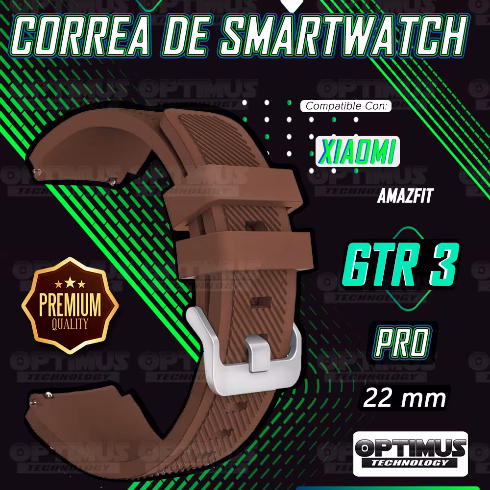 Kit Correa Pulso Manilla de Goma Rayada 22mm para Xiaomi AmazFit GTR 3 PRO Y Vidrio Templado Nano Glass