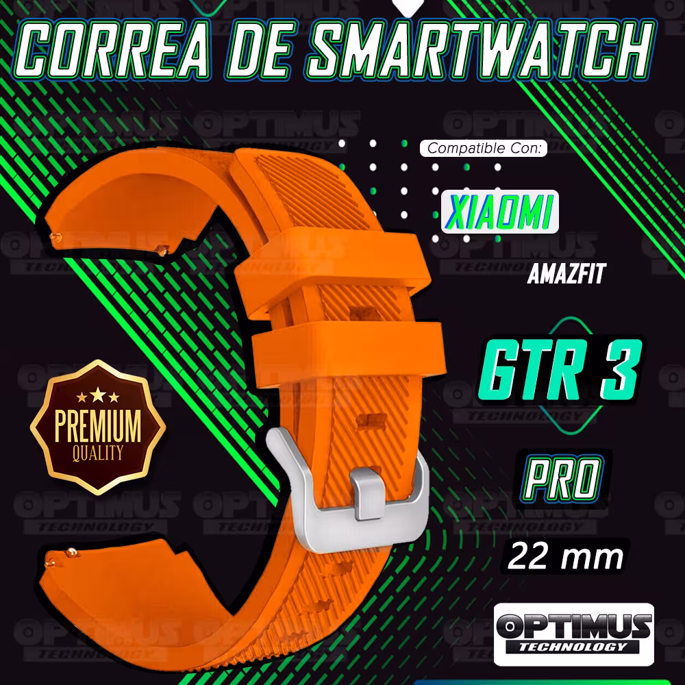 Kit Correa Pulso Manilla de Goma Rayada 22mm para Xiaomi AmazFit GTR 3 PRO Y Vidrio Templado Nano Glass